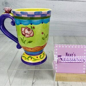 Certified International Sue Zipkin TEA GARDEN  Flowers Scrolls 18oz Ceramic Mug